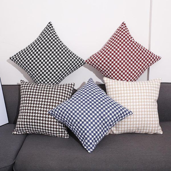 

cushion/decorative pillow houndstooth plaid cushion cover christmas covers black white throw sofa decoration 45x45 square chair decor