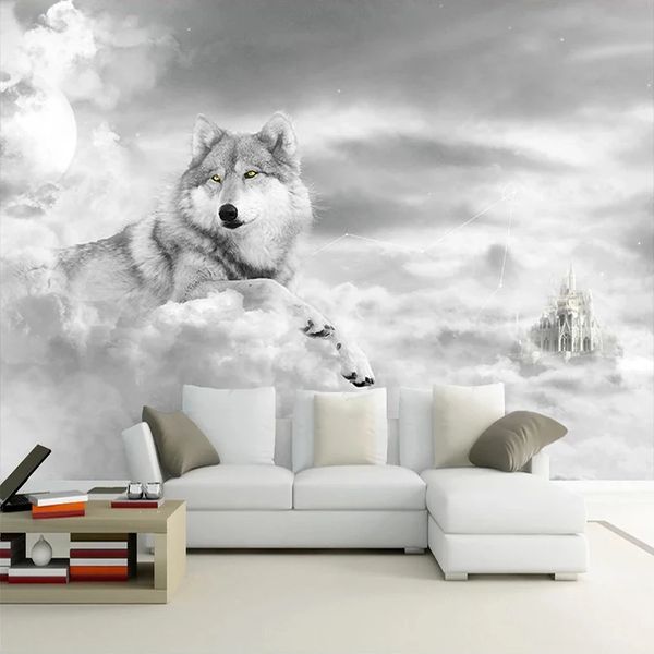 

custom 3d murals wallpaper modern art living room bedroom restaurant wall decoration wolf wall paper waterproof