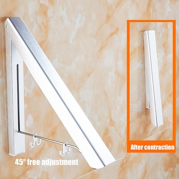 

folding clothes hanger foldable multifunction wall mounted rail drying rack grsa889 hangers & racks