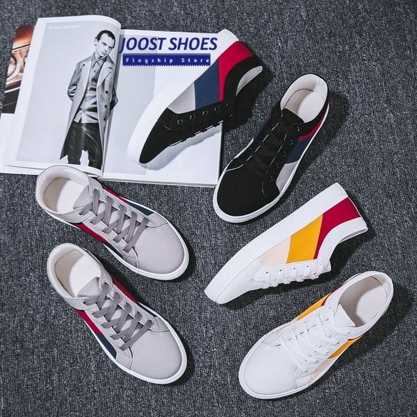 

men's skate casual shoes canvas sneakers 06, Black