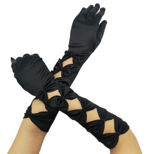 

bride gloves long sleeve for women summer black fashion female dress accessories women' mittens five fingers, Blue;gray