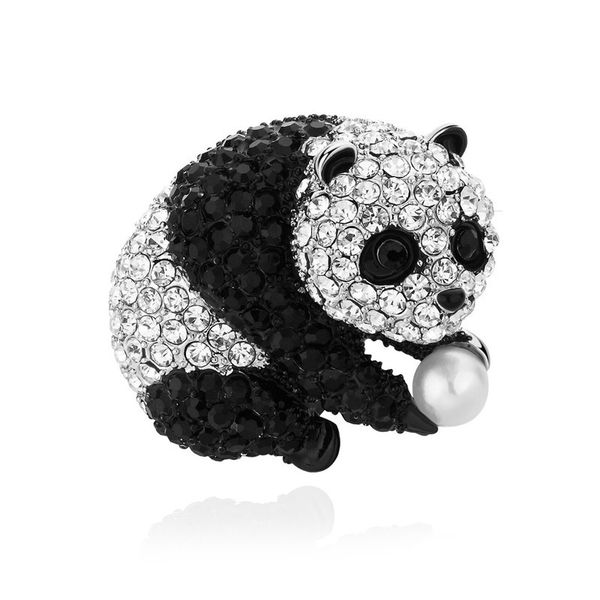 

factory wholesale selling alloy brooch male cartoon panda full diamond brooch versatile clothes and accessories female hea/rtsch/rome