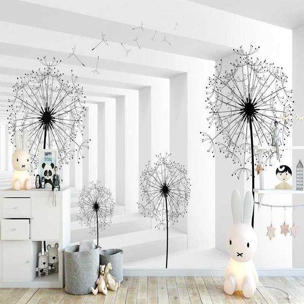 

milofi 3d custom wallpaper dandelion umbrella illustration wallpapers