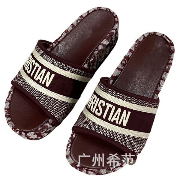 

slippers 2021 new flip flop casual shoes star net red zly {category}, Black