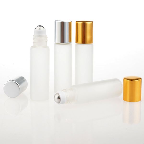 20 pçs / lote 5ml âmbar perfume de vidro roll-on garrafas portátil frasco de frasco de óleo essencial com bola de rolos de aço inoxidável