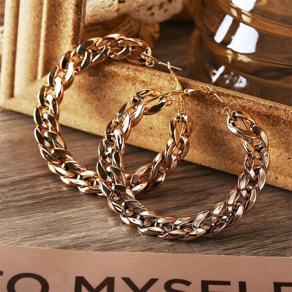 

pairs of men and women earrings alloy retro style simple exaggerated golden circle quality fashion jewelry hoop & huggie, Golden;silver