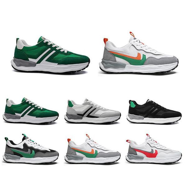 

fashion men running shoes color green grey black white comfortable outdoor runner trainers sport sneakers size 39-44
