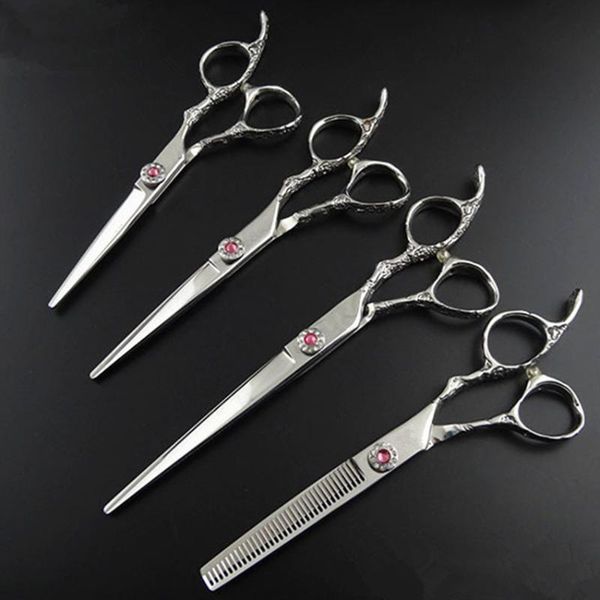 

hair scissors professional japan 440c 5.5 & 6 7 inch plum handle thinning shears salon cutting barber hairdressing