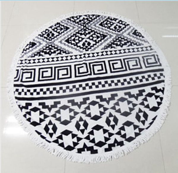 

towel round shape selling luxury 100% pure cotton with tassels beach towels serviette de plage adulte