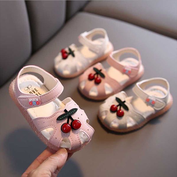 

sandals girls cute cherry princess children beach shoes summer fashion soft, Black;red