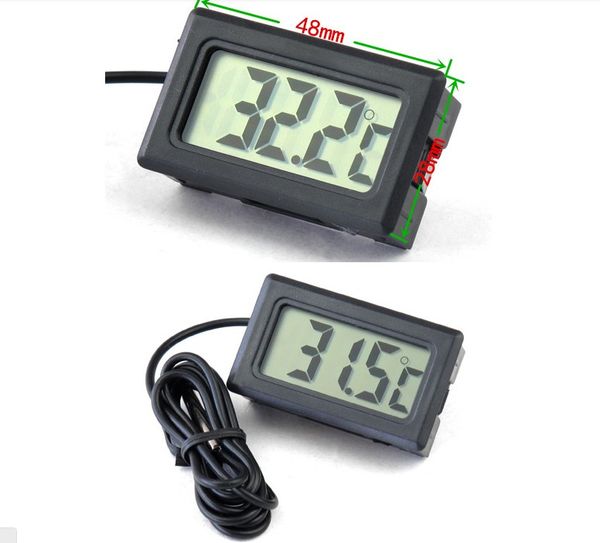 Profesyonel Mini Dijital LCD Sıcaklık Astrüksiyon Probu Akvaryum Buzdolabı Dondurucu Termometre Termometre Termometre-50 ~ 110 Derece