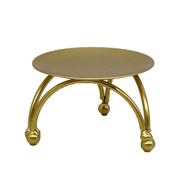 

candle holders holder,set of 3 iron pillar holder decorative gold plate centerpiece fit candles,3 pack