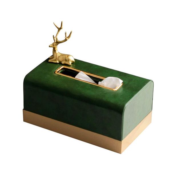 

tissue boxes & napkins nordic luxury box cover leather large green storage european metal papel decoupa living room decoration ae50zj