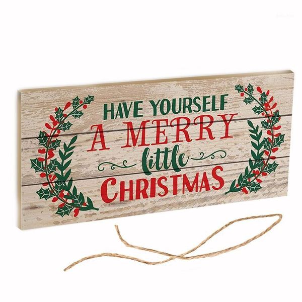 

christmas decorations hanging board wooden linen rope year door sign for home doorway decoration ornament