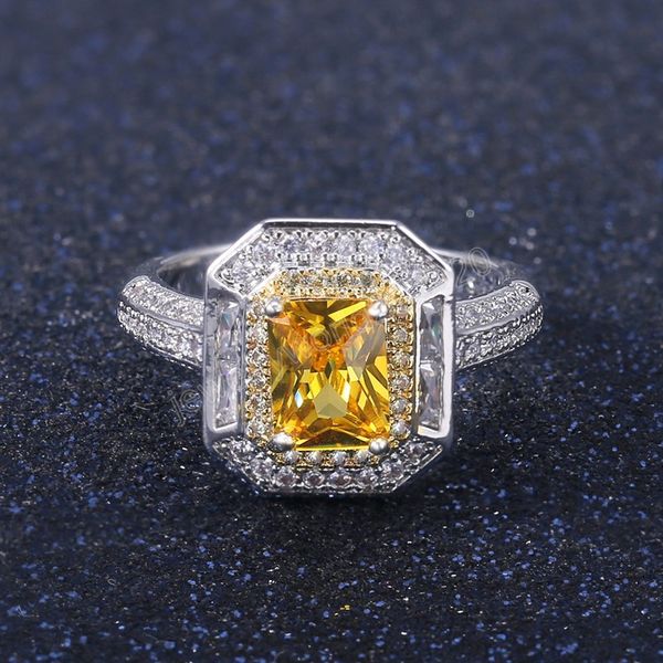 

women zircon diamond ring band finger fashion jewelry luxury zircon engagement gemstone rings for woman lover valentine's day gift, Silver