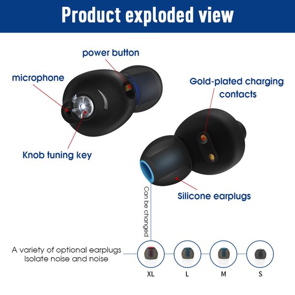 

portable rechargeable mini in ear invisible wireless digital hearing aidsfor deafness tinnitus hearing loss ear sound amplifies