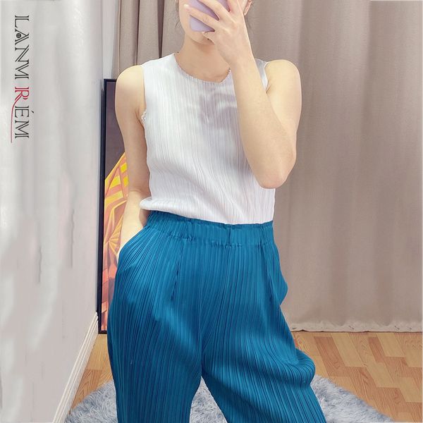 

women pink pleated big size t-shirt round neck short sleeve lady fashion tide summer arrivals 2e1778 210507, White