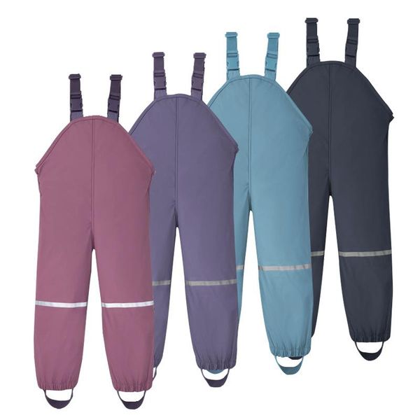 

jumpsuits 2021 waterproof boy rain pants sport baby girl bib overalls outdoor children winter kids trousers toddler snow clothes, Blue
