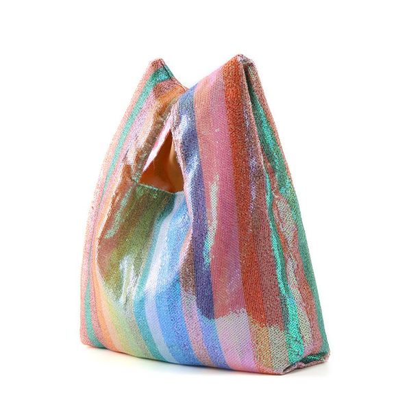 

evening bags women's rainbow sequin luxury handbag, party bag, beach banquet bag