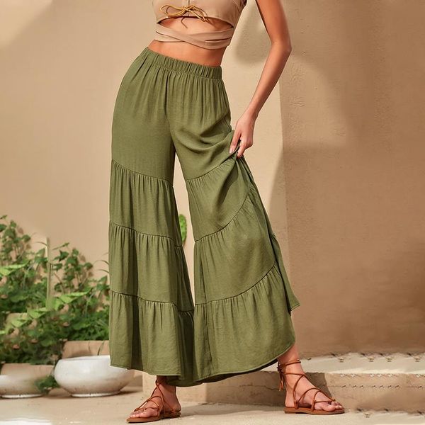 

women's pants & capris wide leg ulzzang women solid high waist trousers pleated loose casual elegant womens korean style chic school da, Black;white