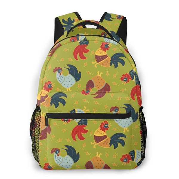 

style backpack boy teenagers nursery school bag rooster patterns back to bags