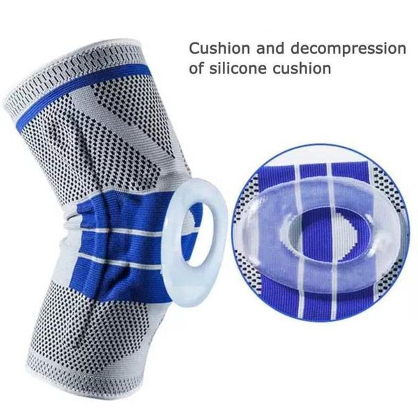 

sports knee pads support silicone spring dance tactical running brace pad basketball protector n7h2 elbow &, Black;gray