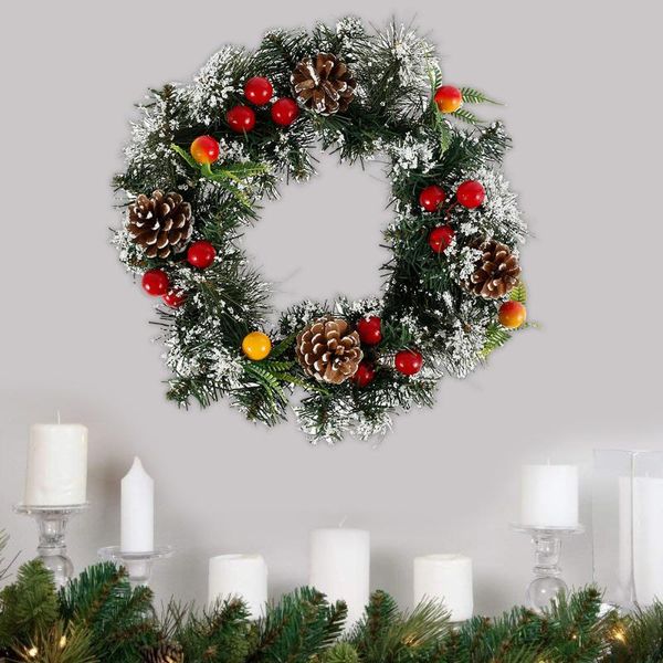

christmas wreath decorations for home rattan festive party diy decoration front door hanging garland decorative flowers & wreaths