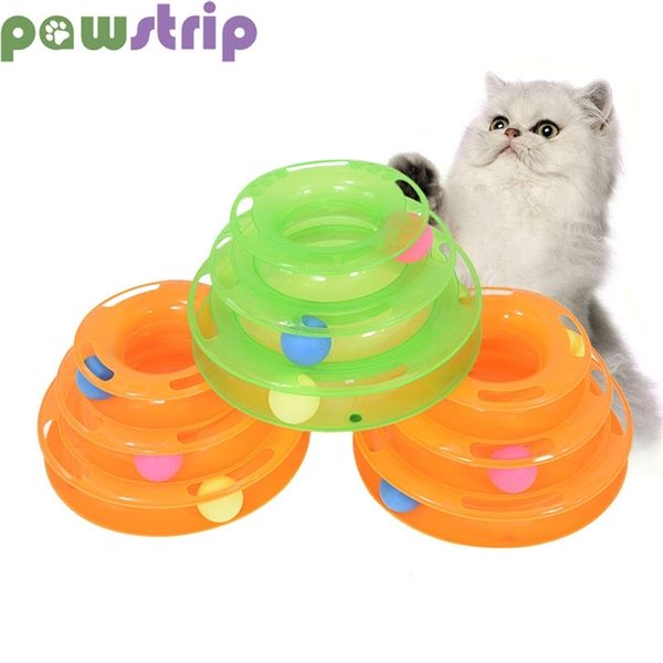 3 Ebenen Haustier Katzenspielzeug Lustiger Turm Tracks Disc Spielzeug Training Intelligenz Vergnügungsplatte Ball für s Kätzchen 211122