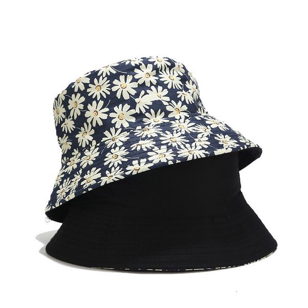 

new chrysanthemum print double side fisherman's hat