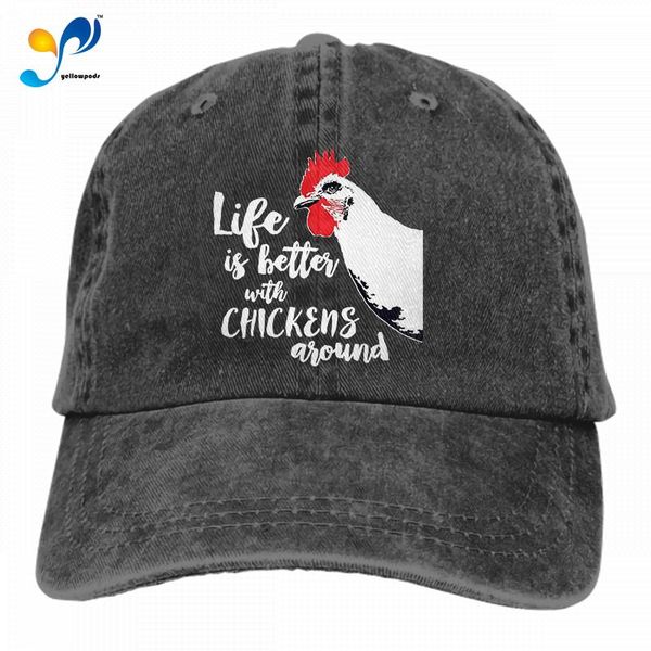 

ball caps life is better with chickens around soft casquette cap vintage adjustable baseball, Blue;gray