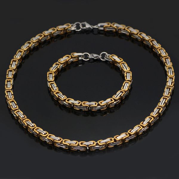 

back necklace stainless steel titanium steel imperial chain thick manual chain two-color, Silver