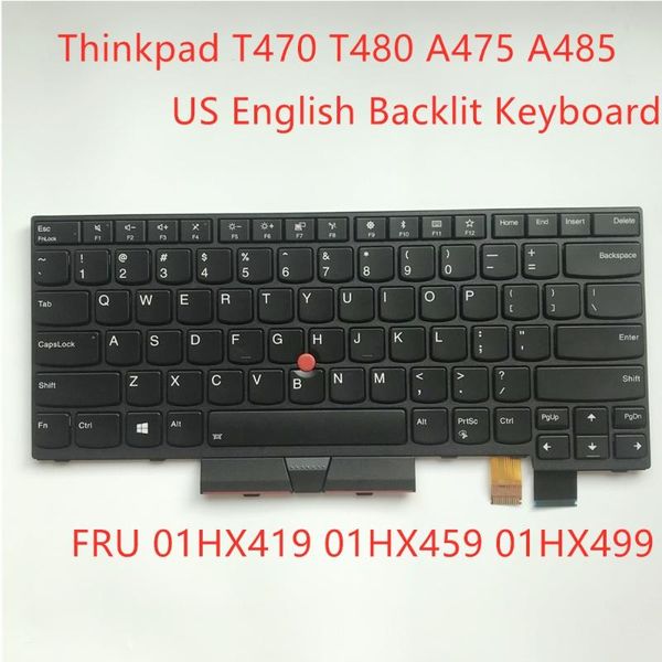 

original us english backlit keyboard for lenovo thinkpad t470 t480 a475 a485 backlight teclado fru 01hx419 01hx459 01hx499 lapreplacemen