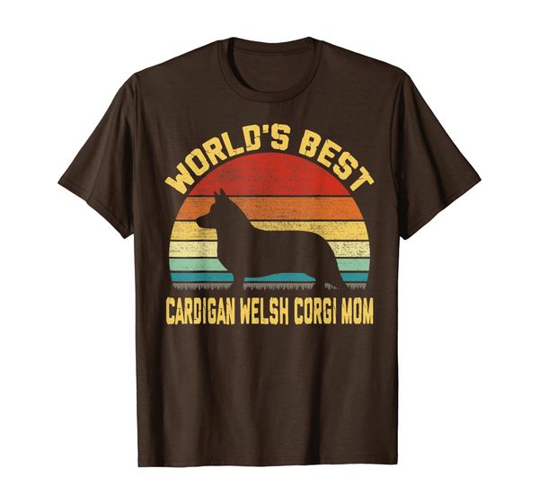

vintage world's cardigan welsh corgi mom t-shirt, White;black