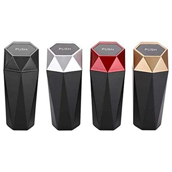 

car organizer trash can, can with lid, diamond design, leak-proof mini can,2pcs