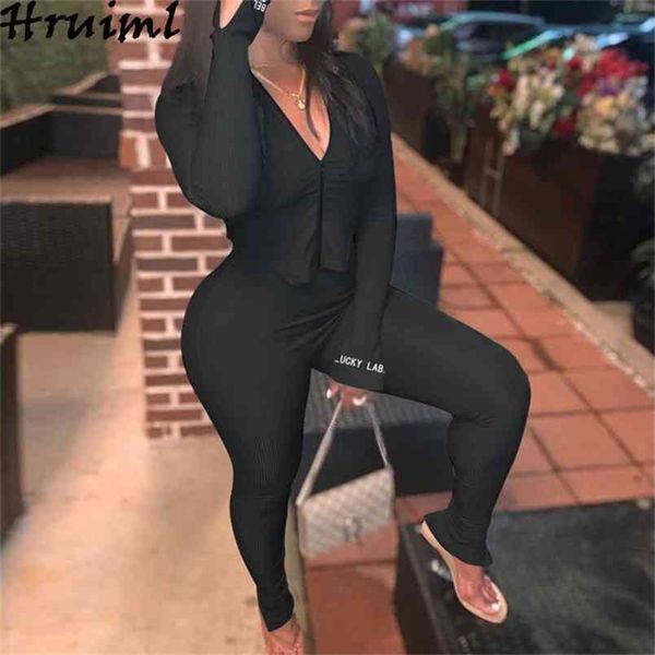 

2 piece outfits for women pants and autumn fashion sweat suits casual lounge wear solid skinny sportswear 210513, White