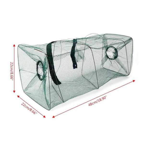 

fishing accessories promotion cage nylon cast crawdad bait minnow high shrimp net fish 1pcs dip crab foldable trap