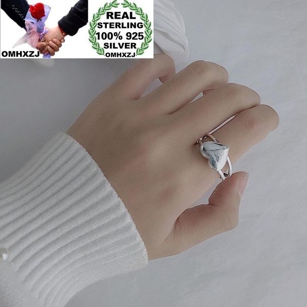 

cluster rings omhxzj wholesale hc48 european fashion fine woman girl birthday party gift vintage heart 100% 925 sterling silver resizable ri, Golden;silver