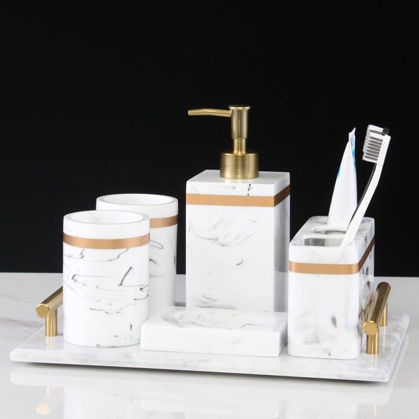 

bath accessory set 4 piece bathroom light luxury modern nordic toothbrush holder household ceramic kit banheiro supplies ef50wy