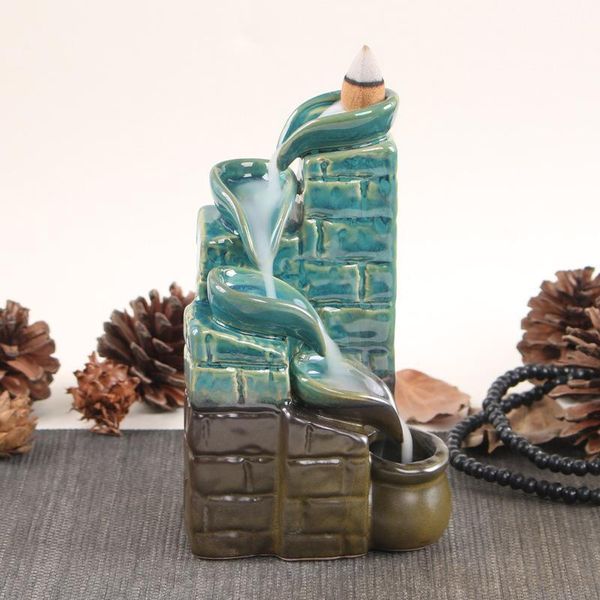 

fragrance lamps 20 pcs cones ceramic backflow incense burner buddha censer smoke waterfall holder home office teahouse creative decor