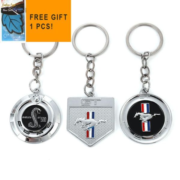 

keychains metal 3d car keychain running horse emblem badge keyring key chain for ford mustang shelby gt 350 500 styling, Silver