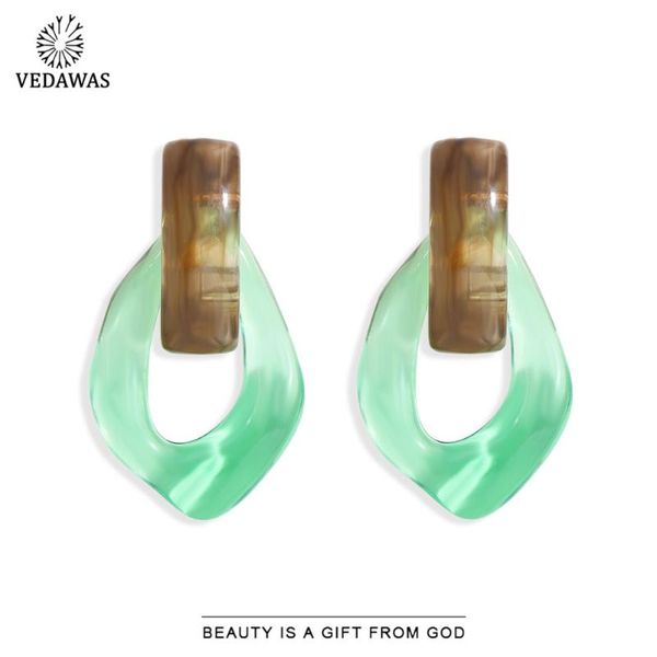 

dangle & chandelier vedawas fashion resin irregular drop earrings for women boho unique hanging pendant holiday jewelry gifts wholesale, Silver