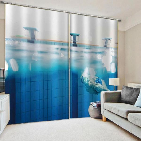 

curtain & drapes luxury blackout 3d window for living room blue ocean curtains