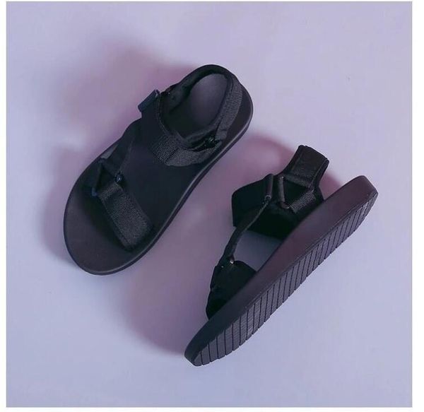 

spring factory wholesale sandals women flat bottom simple shoes summer big size instock, Black
