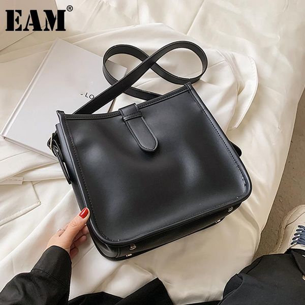 

evening bags [eam] women solid large capacity brief pu leather personality all-match crossbody shoulder bag fashion tide 2021 18a3364