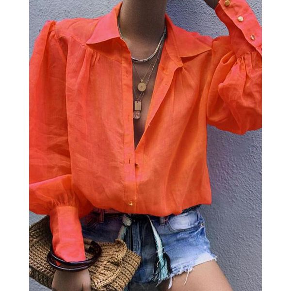 

women's blouses & shirts spring and autumn pure color lapel shirt v-neck single-breasted two-color splicing office ladies long sleeve t, White