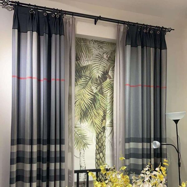 

curtain & drapes cotton and linen lattice simple, light, luxurious, atmospheric, modern stylish, nordic curtains