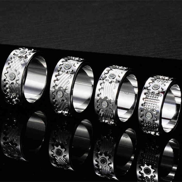 

ring tiktok, the same , gear can rotate, of male and female, individual decompression transfer ., Silver