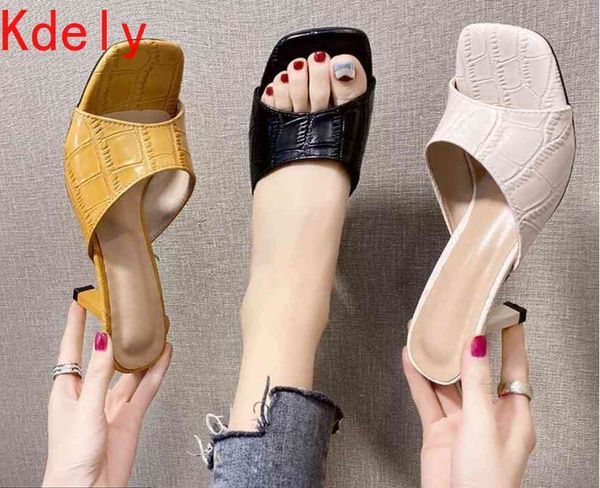 

sandals 2021 design women elegant square sandaly toe thin high heels summer outdoor beach shoes gladiator 9cm ladies 3bon, Black