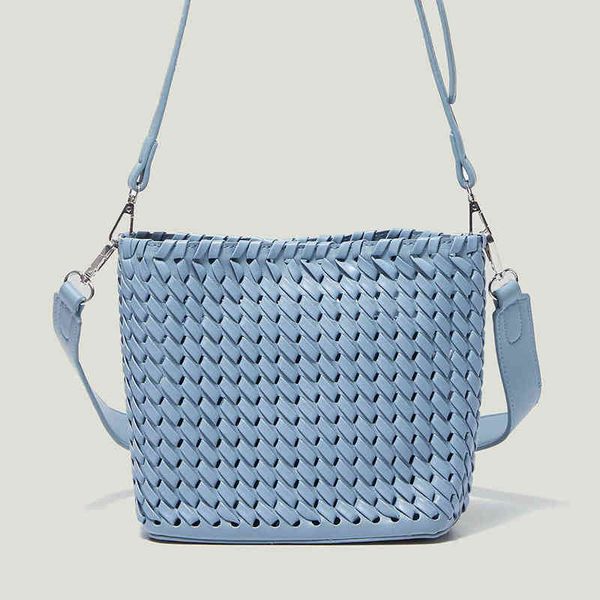 

shopping bags simple soft pu woven small tote women's candy color shoulder crossbody summer ladies fashion handbags casual purses 22030