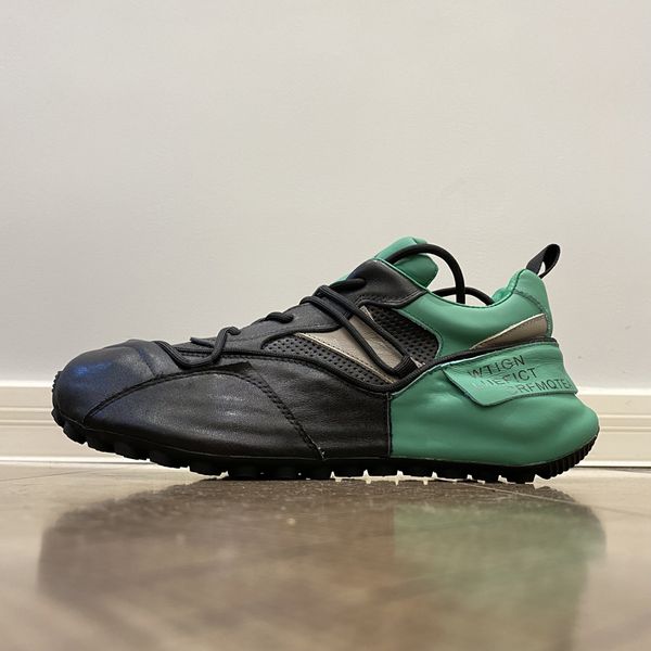 Stivali da moto da uomo di lusso Pelle bovina Verde Scarpe da guida da uomo Sport Scarpe da papà per uomo Patchwork di colore